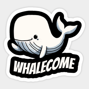 Whalecome Welcome Whale Sticker